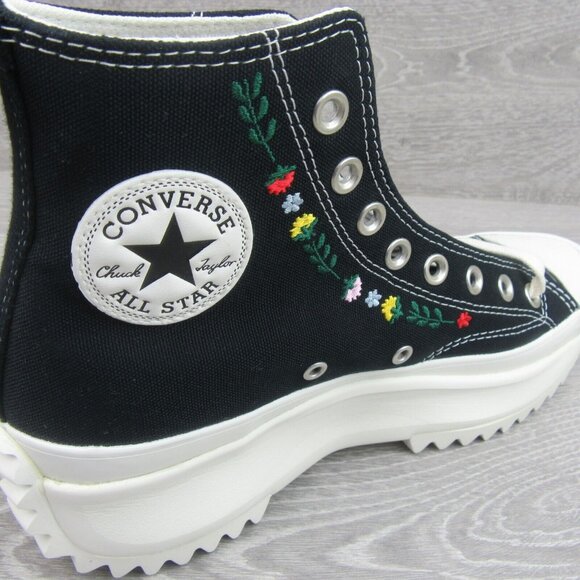 Converse Run Star Hike HI Embroidered Floral Womens Size 9.5 Sneaker NEW - Picture 8 of 16